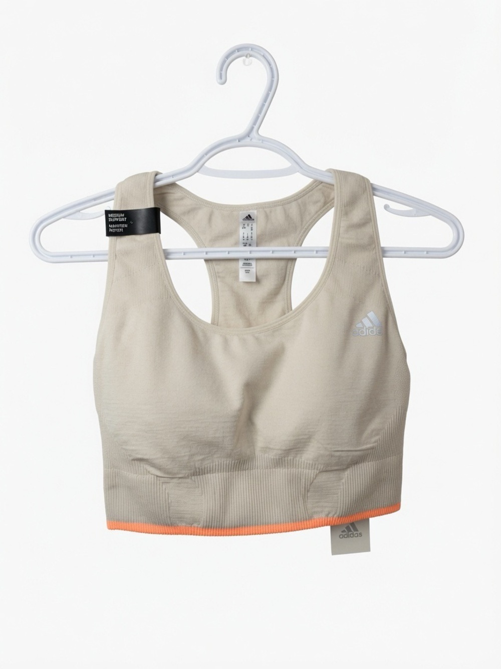 NWT Adidas Women’s Size Small Beige Medium Support Seamless Sports Bra